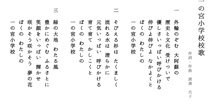 一の宮小学校校歌