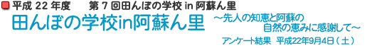 「阿蘇の大自然を満喫しよう！」アンケート結果