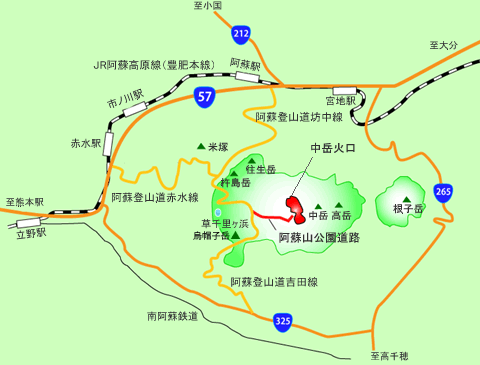 中岳火口アクセスマップ縮小版